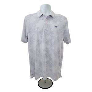 Travis Mathew THAT'S THE SPIRIT Pineapple Print White Golf Polo Shirt Men's XL